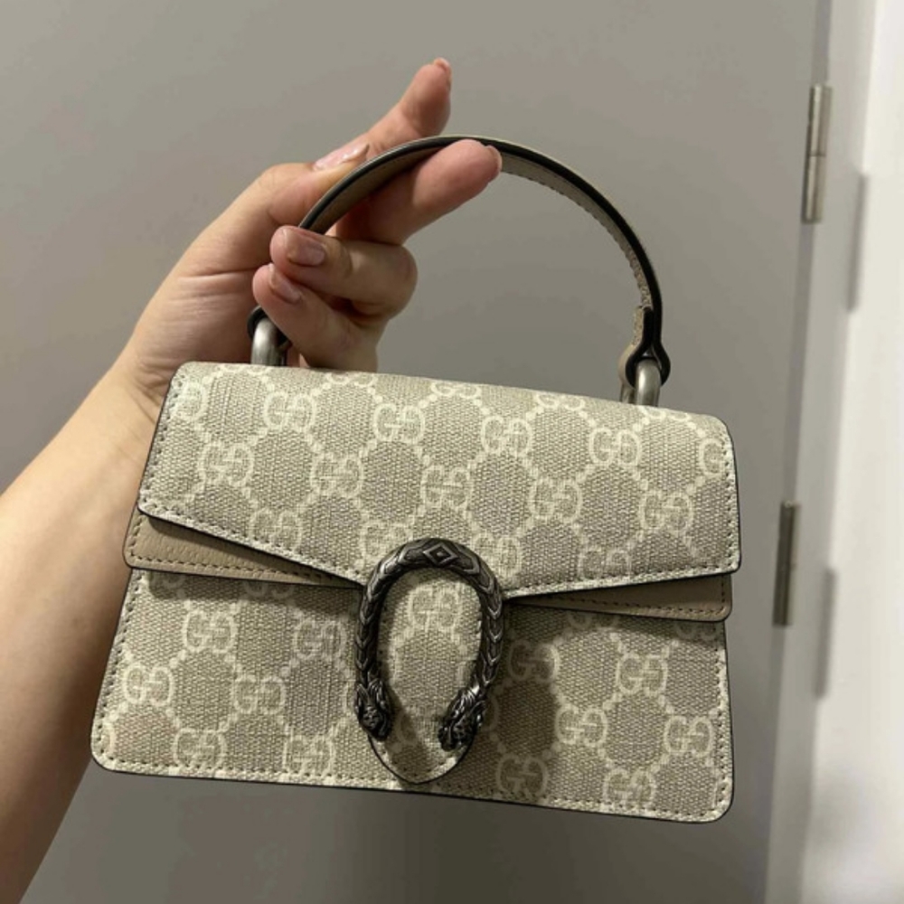 Gucci Cream Mini Bag with Antique Silver Closure